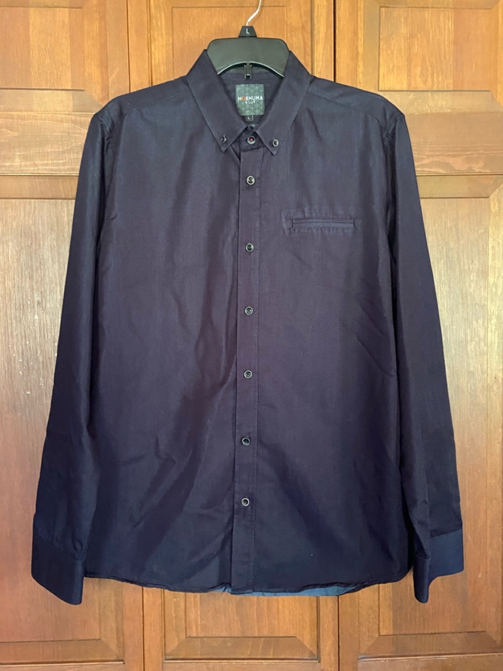Moshuma Men's Button-Down Shirt in Navy Blue